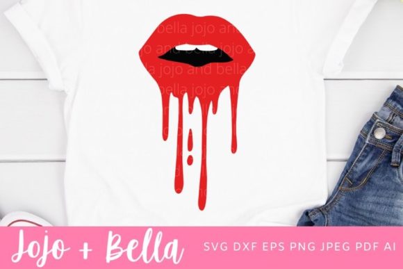 Blood Lips SVG - Halloween Graphics for Crafts