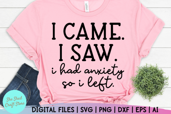 I Came I Saw I Had Anxiety Funny Mom Graphics