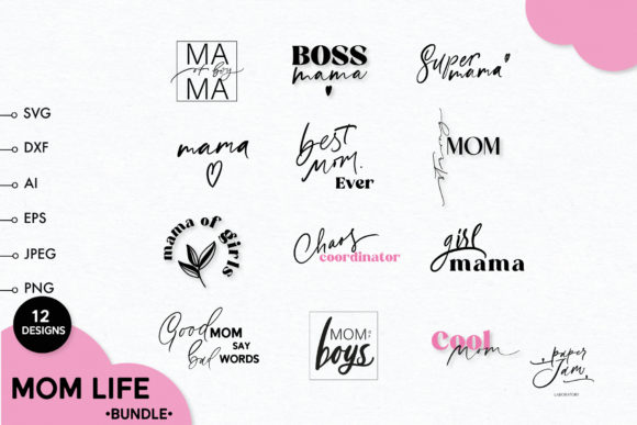 Mom Life SVG Bundle for Crafts and Graphics
