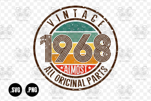 Vintage 1968 Graphics for Crafts and Branding
